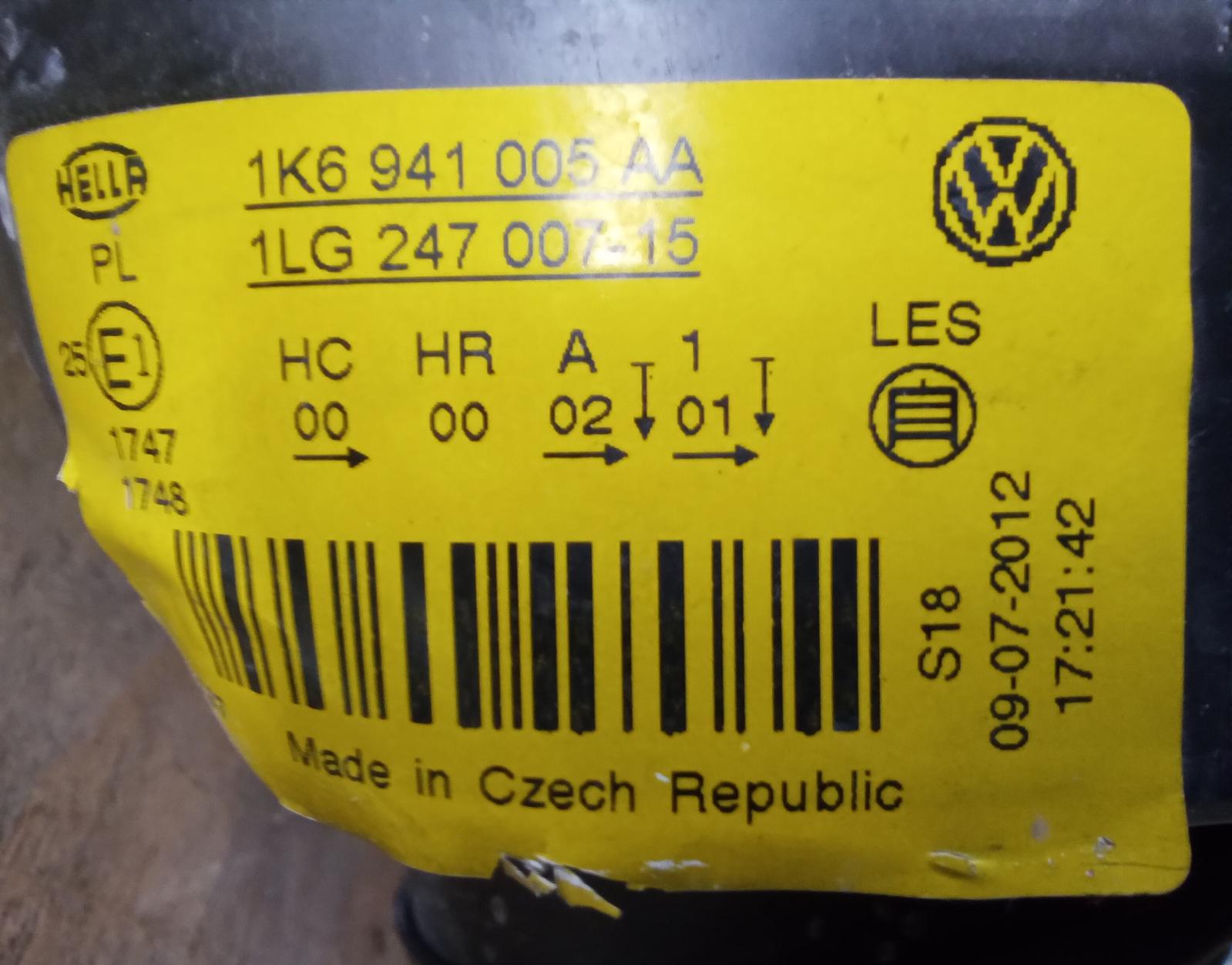 View Auto part Left Headlamp Volkswagen Golf 2007