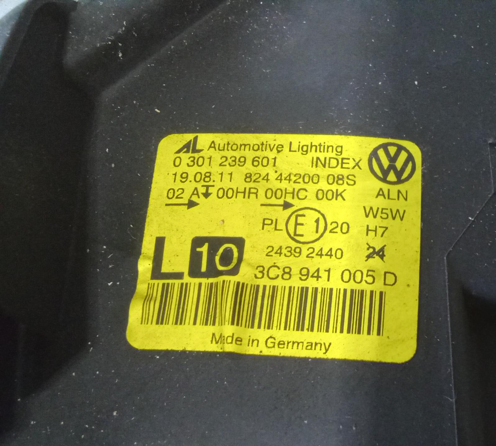 2012 Volkswagen Passat Left Headlamp View Auto part Left Headlamp Volkswagen Passat 2012