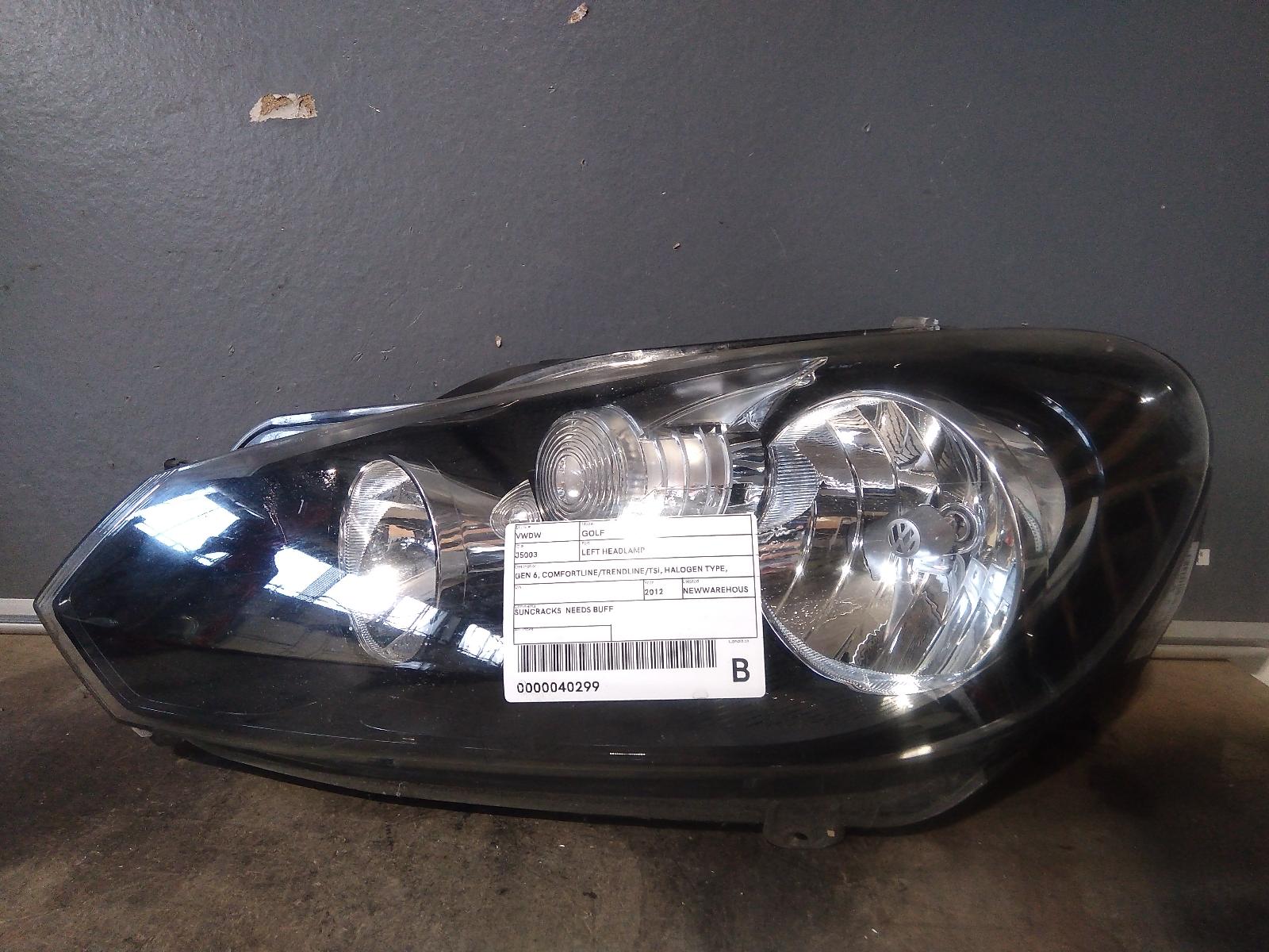 2012 Volkswagen Golf Left Headlamp View Auto part Left Headlamp Volkswagen Golf 2012