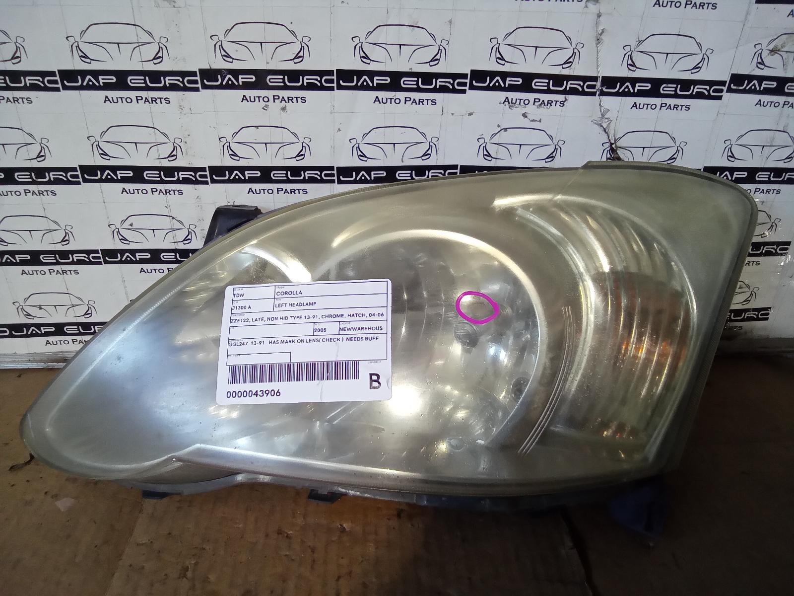 2005 Toyota Corolla Left Headlamp View Auto part Left Headlamp Toyota Corolla 2005