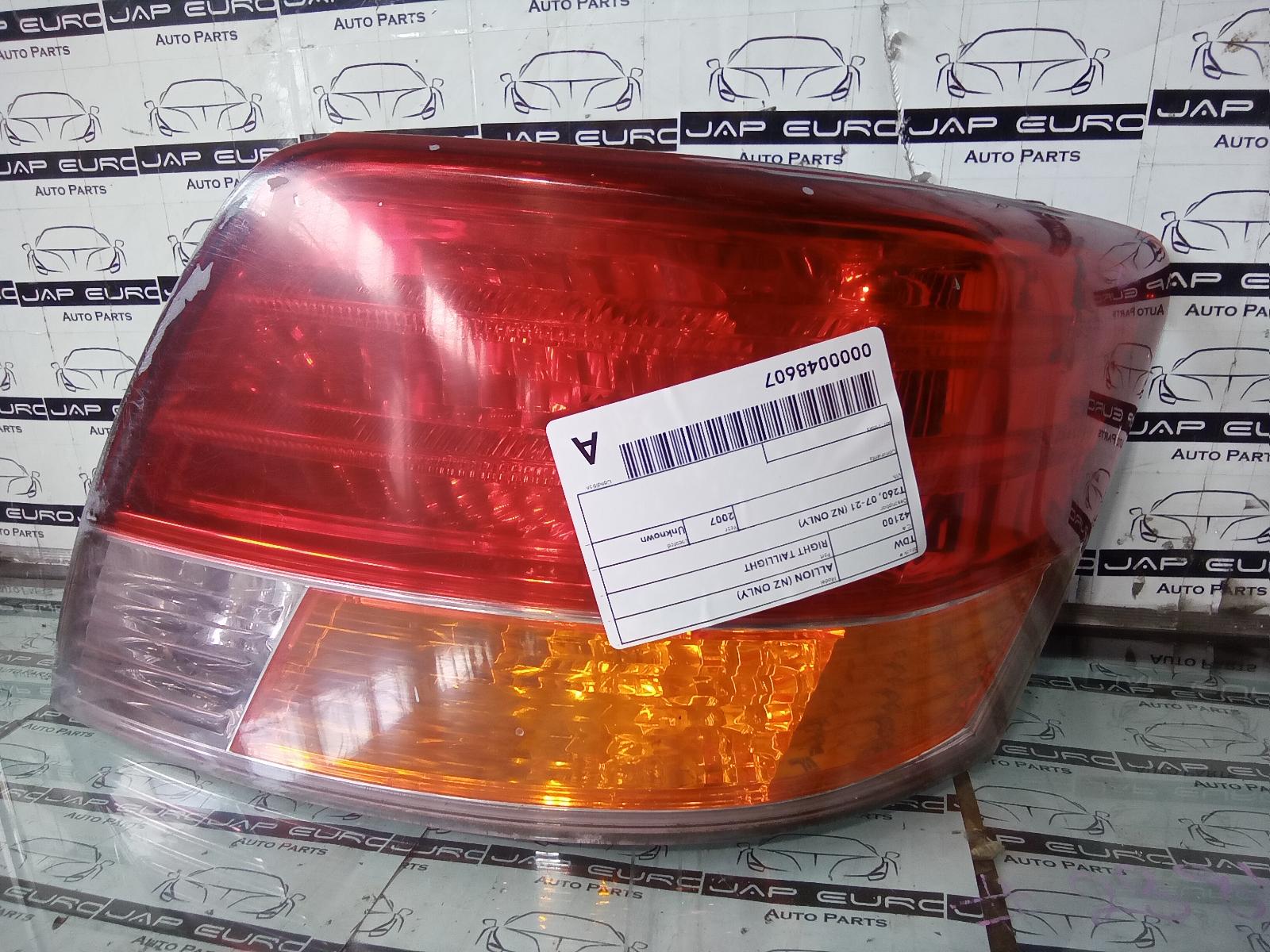 View Auto part Right Taillight Toyota Allion (nz Only) 2007