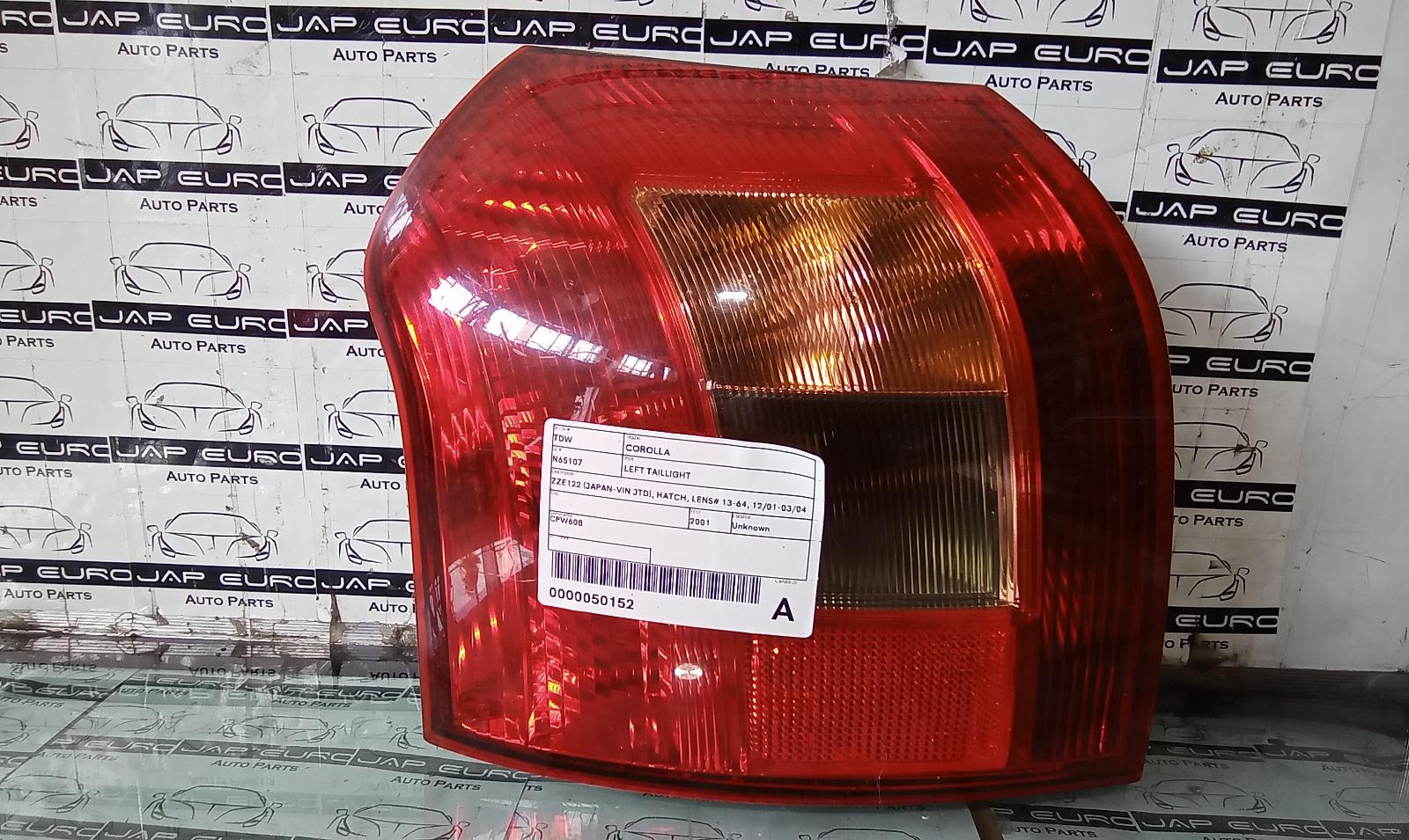 View Auto part Left Taillight Toyota Corolla 2001