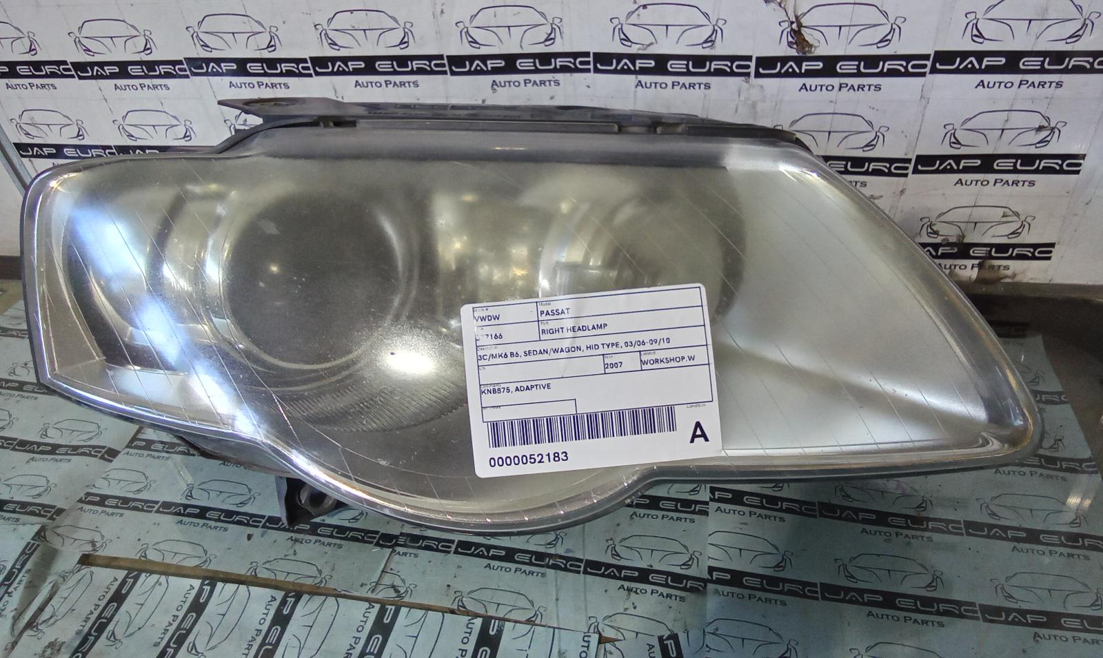 View Auto part Right Headlamp Volkswagen Passat 2007
